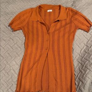 Cotton On Rust Knit Collared Top